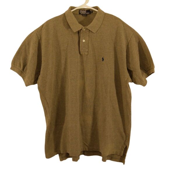 Polo Ralph Lauren vintage polo shirt mens XL XLarge green cotton pony logo short - Picture 1 of 7